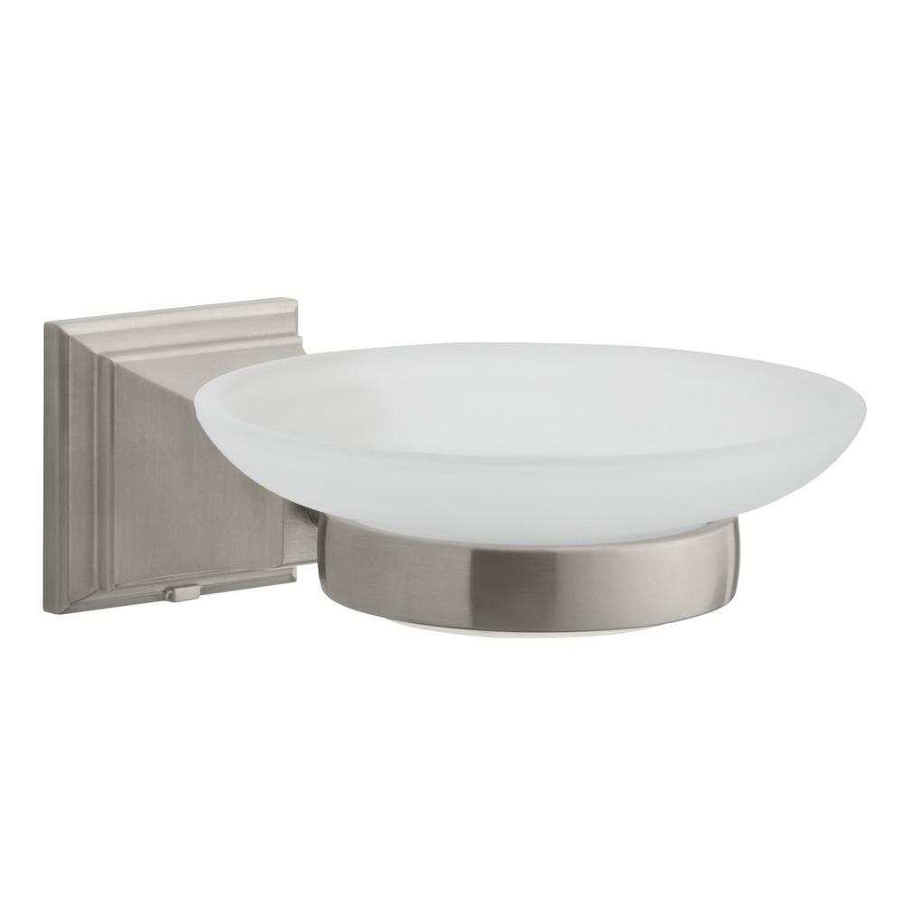 wall mounted brushed nickel soap dish