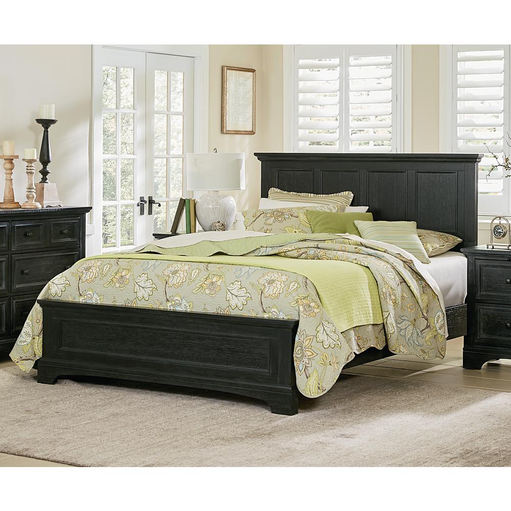 Osp Home Furnishings Farmhouse Basics Rustic Black Queen Bed