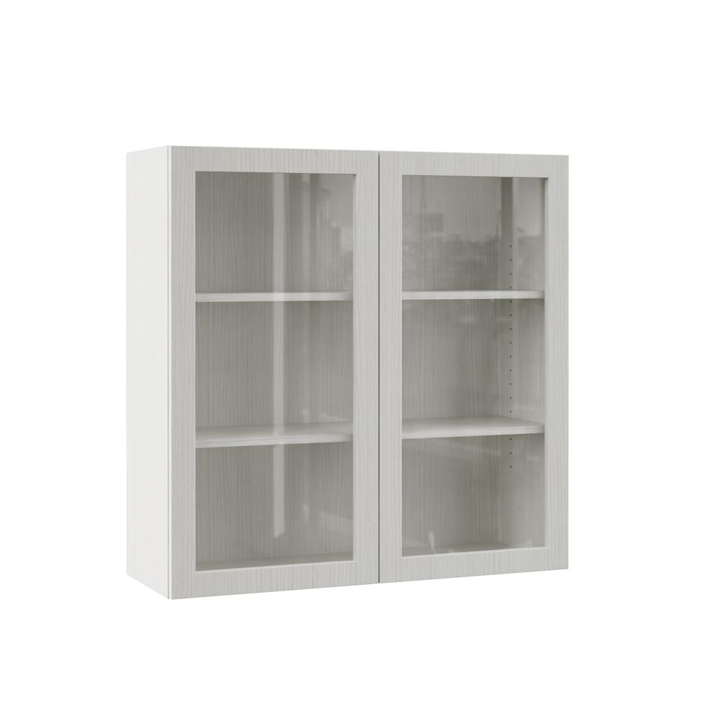 Hampton Bay Designer Series Tayton Embled 30 In X 18 12 Edgeley Embled 36x36x12 In Wall Kitchen Cabinet With Gl Doors Glacier