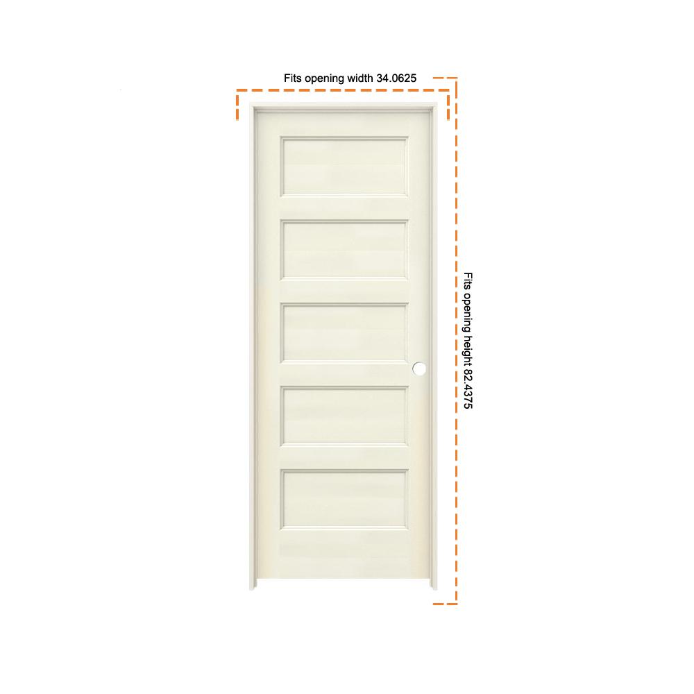 JELD-WEN 32 In. X 80 In. Conmore French Vanilla Paint Smooth Solid Core ...