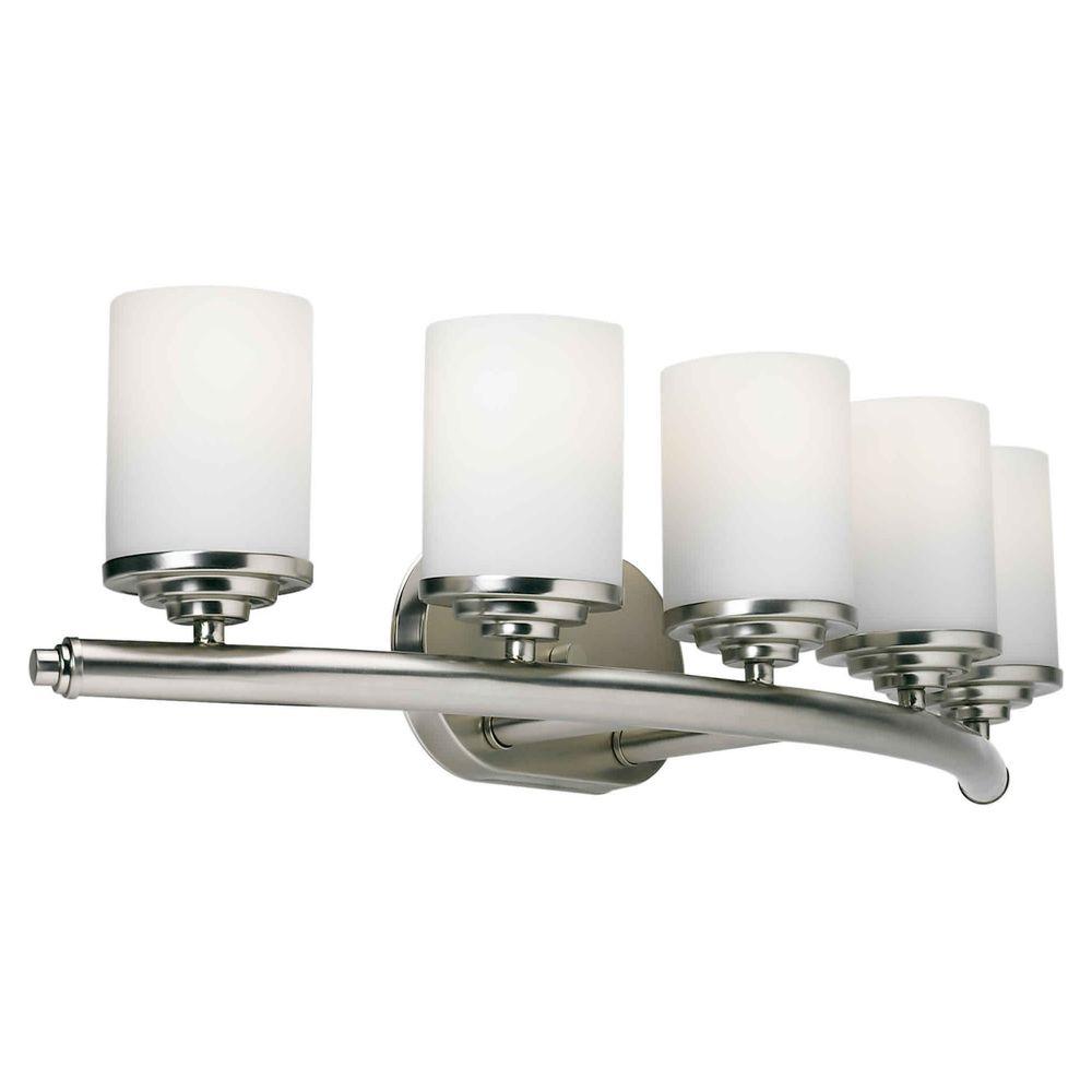 Reviews For Forte Lighting Oralee 5 Light Brushed Nickel Bath Vanity Light 5105 05 55 The Home Depot