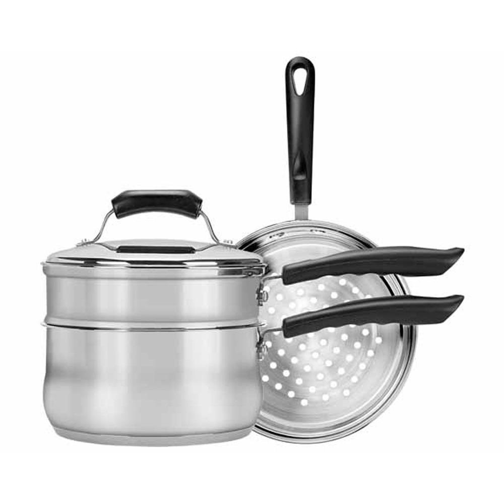 Range Kleen Basics 3 Qt Double Boiler And Steamer With Lid In