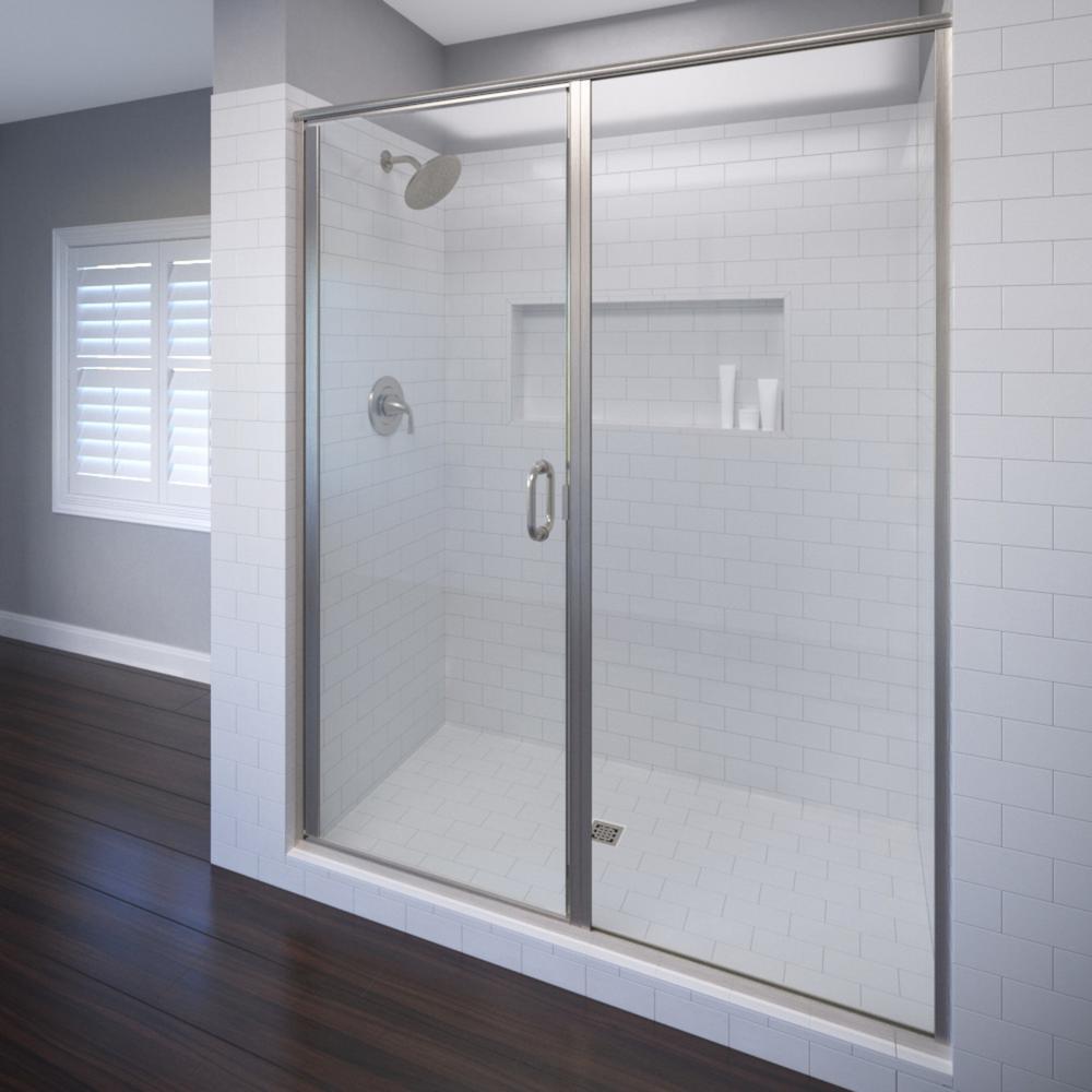 Basco Infinity 46 in. x 72-1/8 in. Semi-Frameless Hinged Shower Door in ...