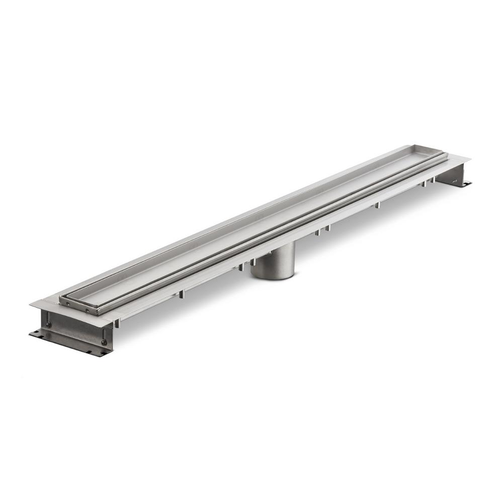 Zurn 32 In Stainless Steel Linear Shower Drain With Tile In Lay Grate Zs880 32 Tg The Home Depot
