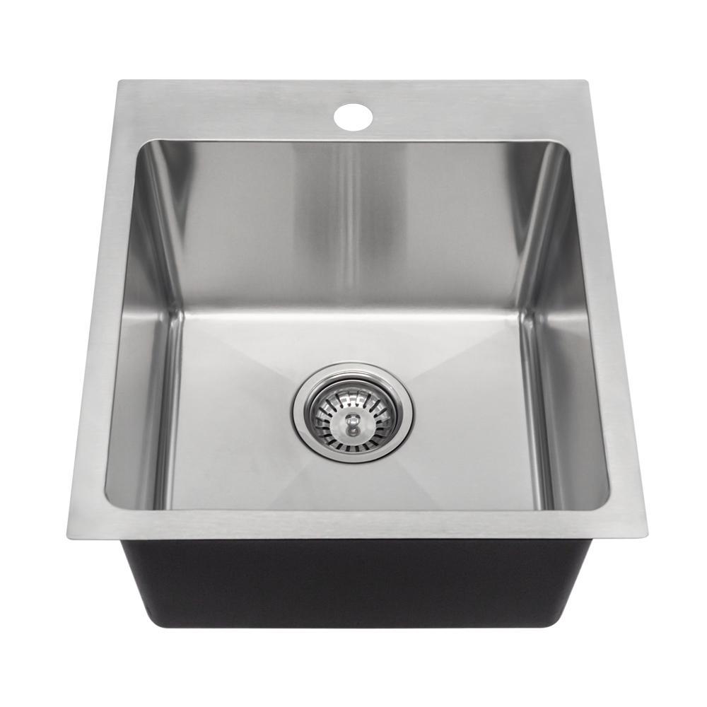 Mr Direct Drop In Stainless Steel 17 1 Hole Single Bowl Kitchen Sink Mr Direct Drop In Stainless Steel 17 1 Hole Single Bowl Kitchen Sink
