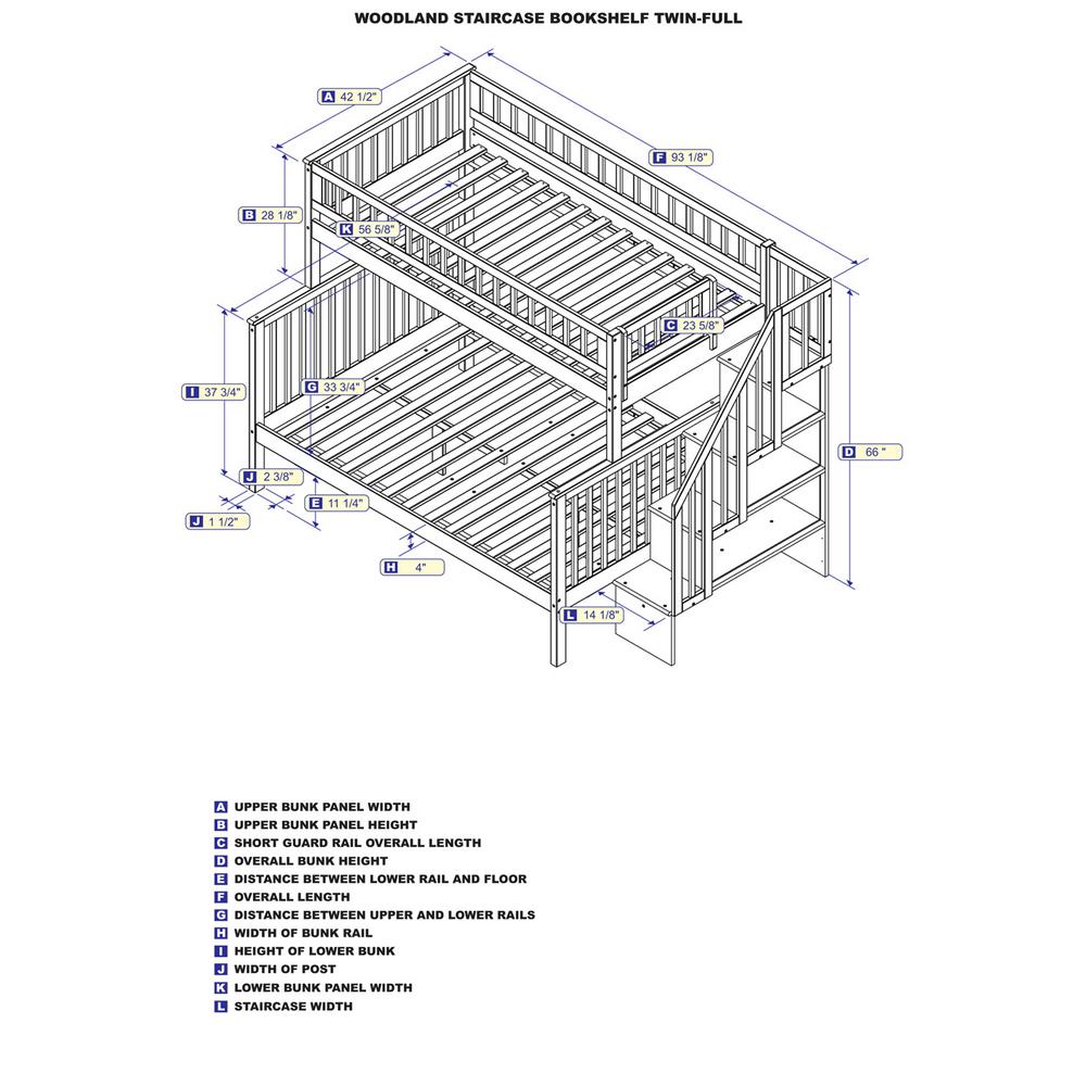 Shop Woodland Staircase Bunk Bed Twin Over Full With Full Size Urban Trundle Bed On Sale Overstock 30747701