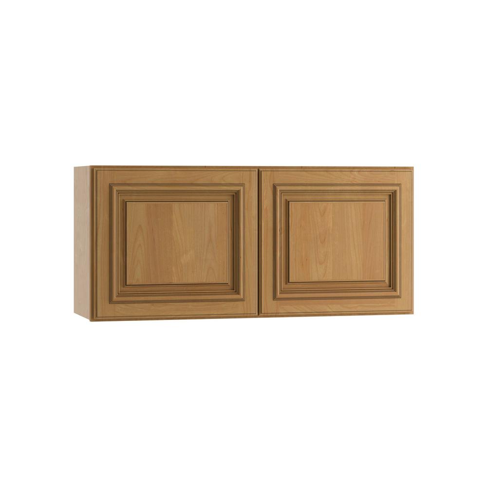 Home Decorators Collection Clevedon Assembled 36x15x12 In Double Double Door Wall Kitchen Cabinet In Toffee Glaze