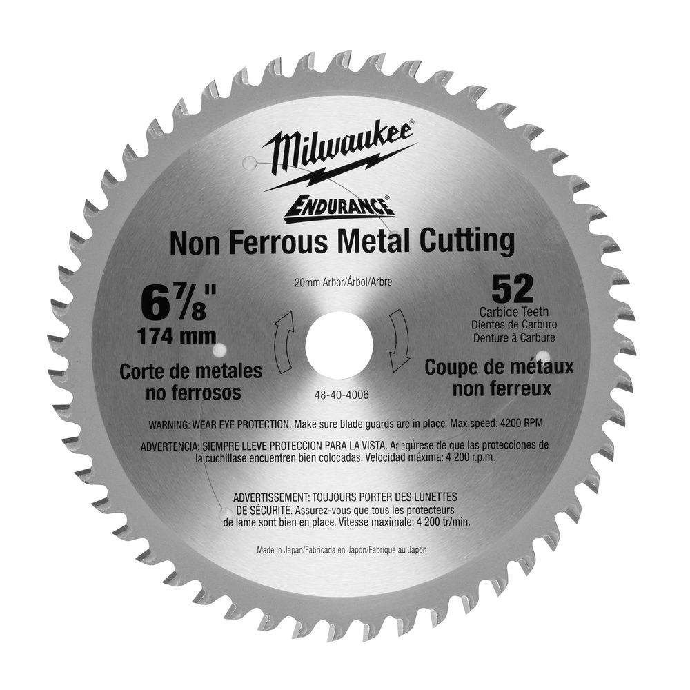 Milwaukee 6-7/8 In. X 52 Tooth Non-Ferrous Metal Circular Saw Blade-48 ...