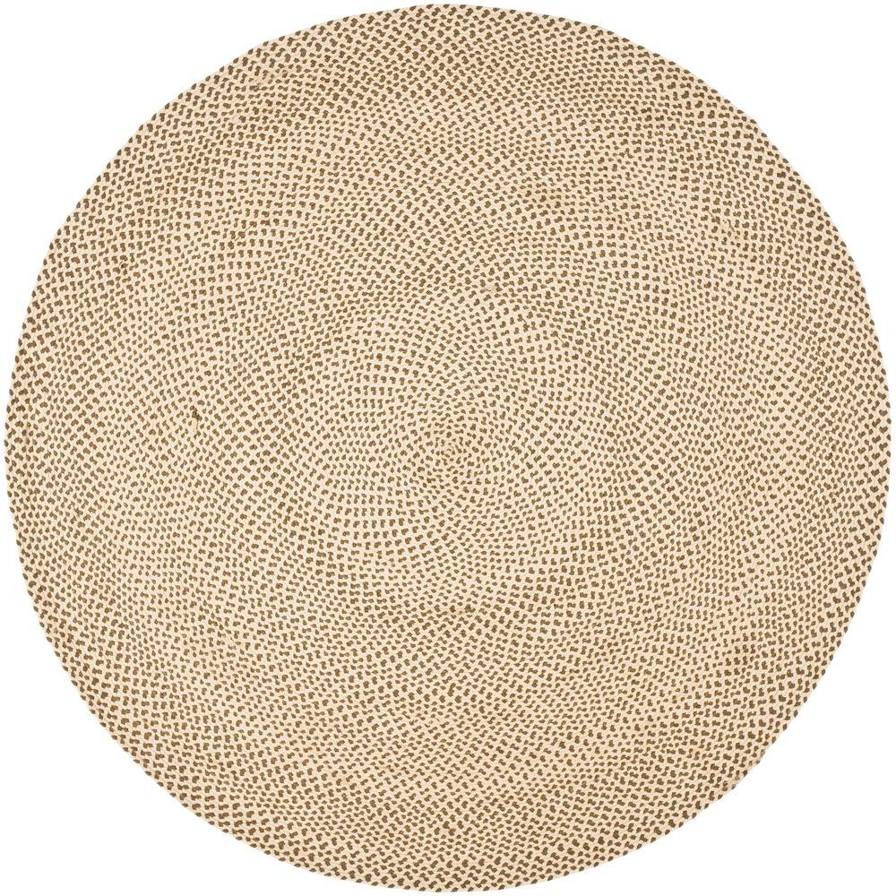 Safavieh Braided Beige/Brown 6 ft. x 6 ft. Round Area RugBRD173A6R The Home Depot