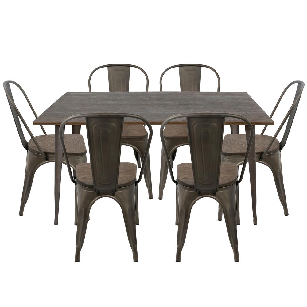 7 piece espresso dining set corithea lumisource oregon 7piece antique and espresso dining set setdstw 7 piece espresso dining set corithea lumisource oregon 7piece antique and espresso dining set setdstw