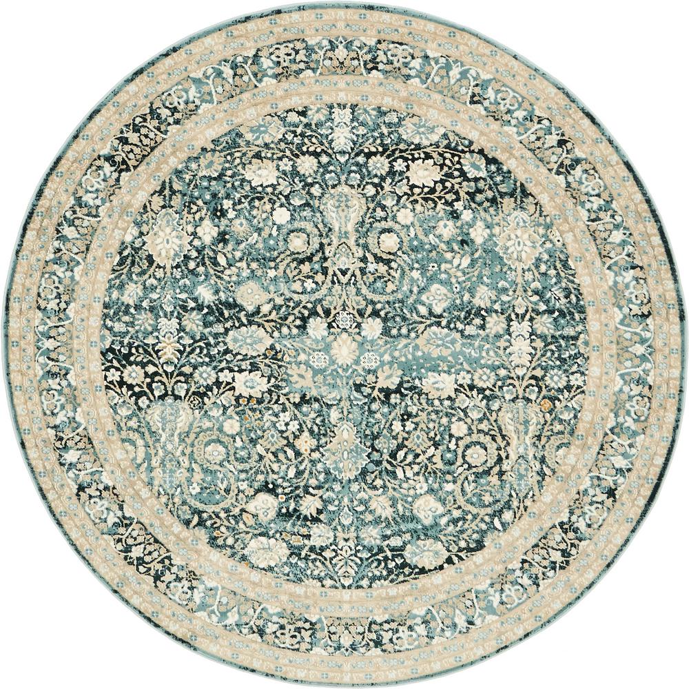 Unique Loom Chateau Dark Blue 4' x 4' Round Rug3135974 The Home Depot