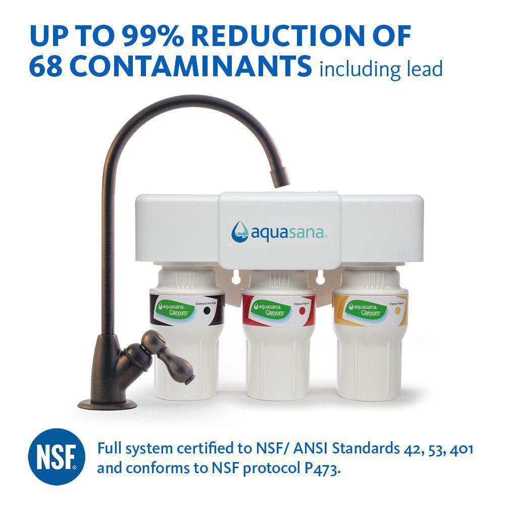 Aquasana 3-Stage Under Counter Water Filtration System with Faucet in Oil Rubbed... by Aquasana