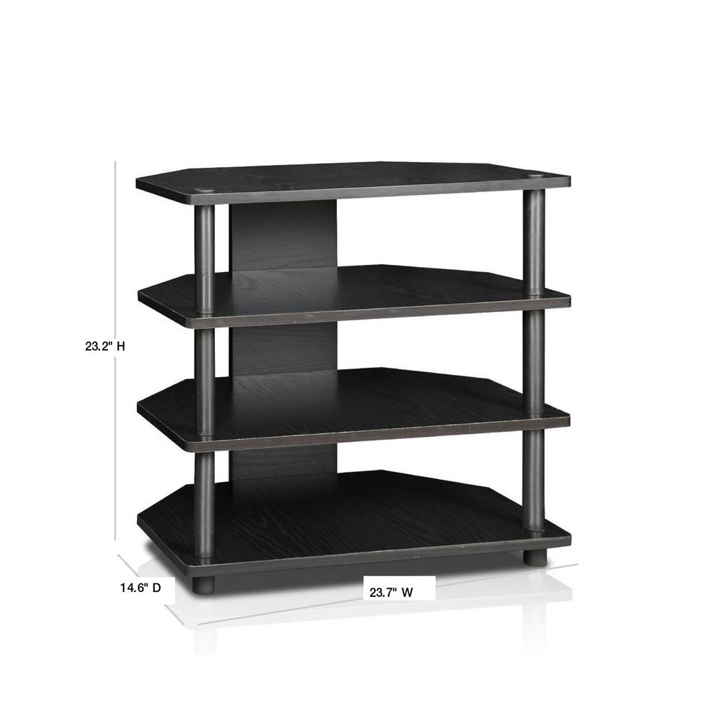 Furinno Turn N Tube 24 In Black Particle Board Tv Stand Fits Tvs Up To 32 In With Open Storage 15093bw Bk The Home Depot