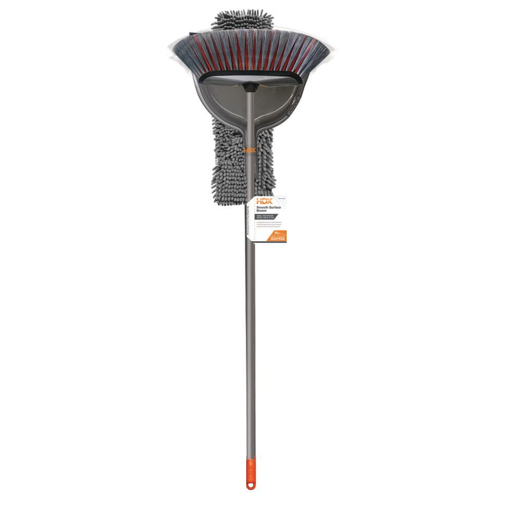 HDX 3 Clean 14 in. Smooth Broom and Dust Pan with 22 in. Microfiber Flip Mop30045 The Home Depot
