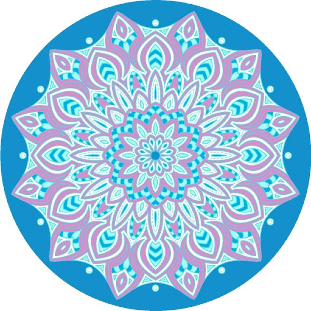 60 Dark Blue Modern Patio Round Towel Large Beach