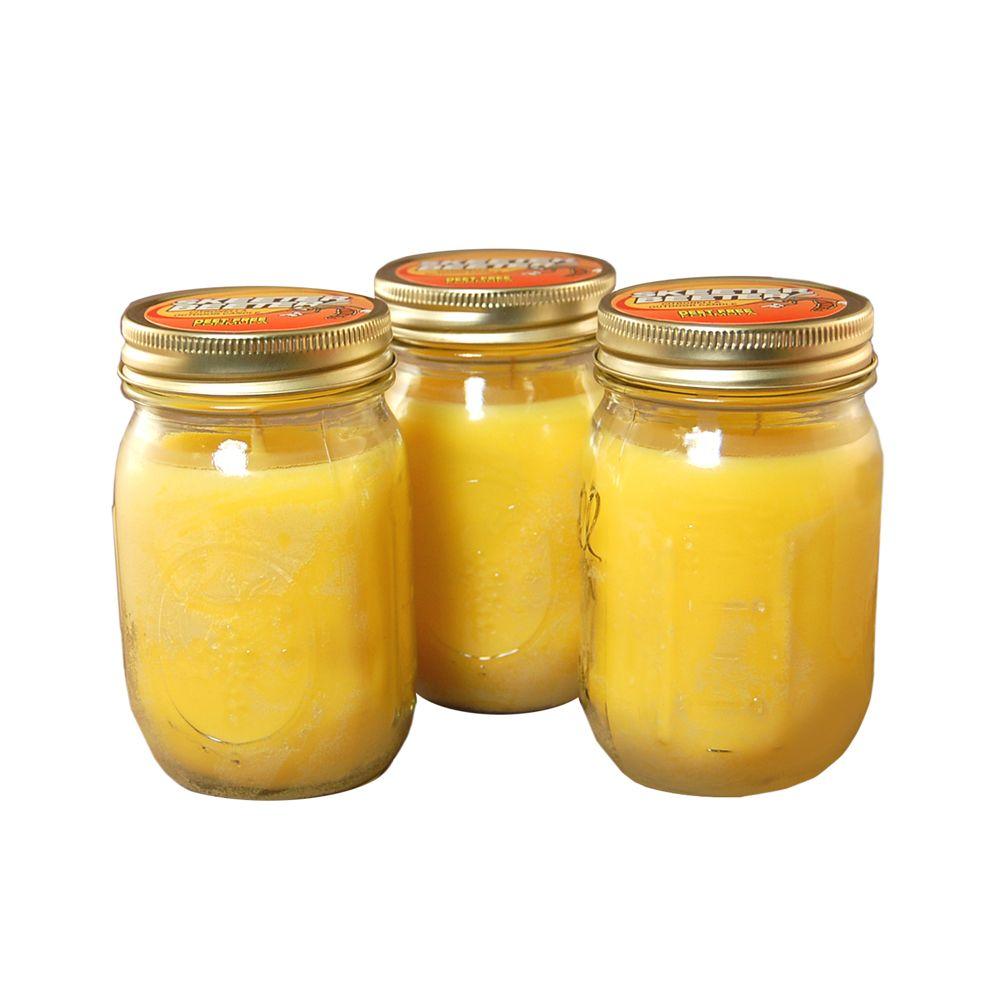Lumabase 12 oz. Yellow Citronella Mason Jar Candles (3Count) 26603