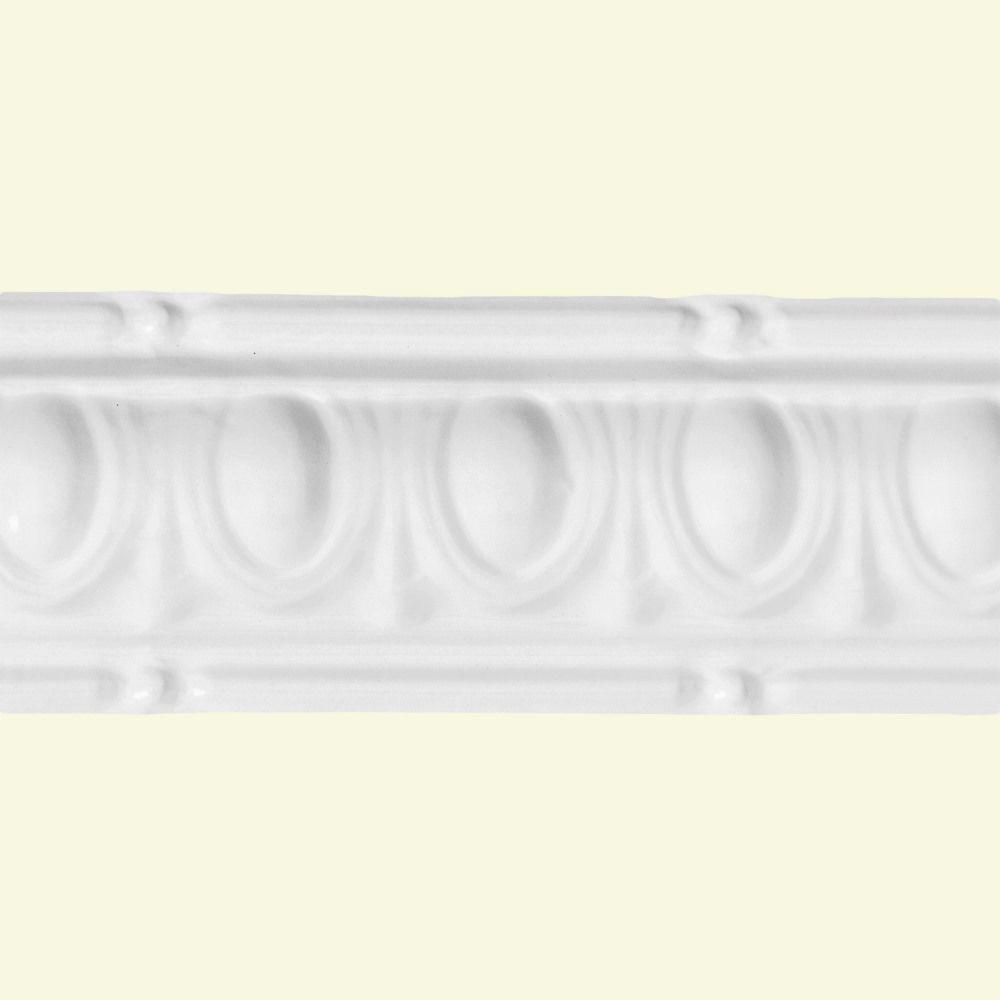 Great Lakes Tin Huron Gloss White 6 In Crown Molding Sample T95 Huron Gloss White 6 In Crown Molding