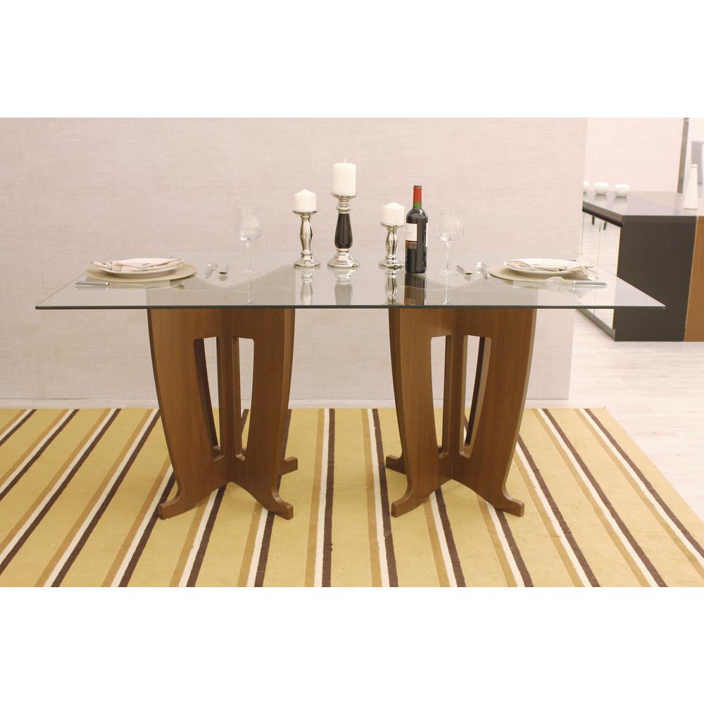 Composite Kitchen Dining Tables Room Nut Brown Sleek Tempered Gl Table Top