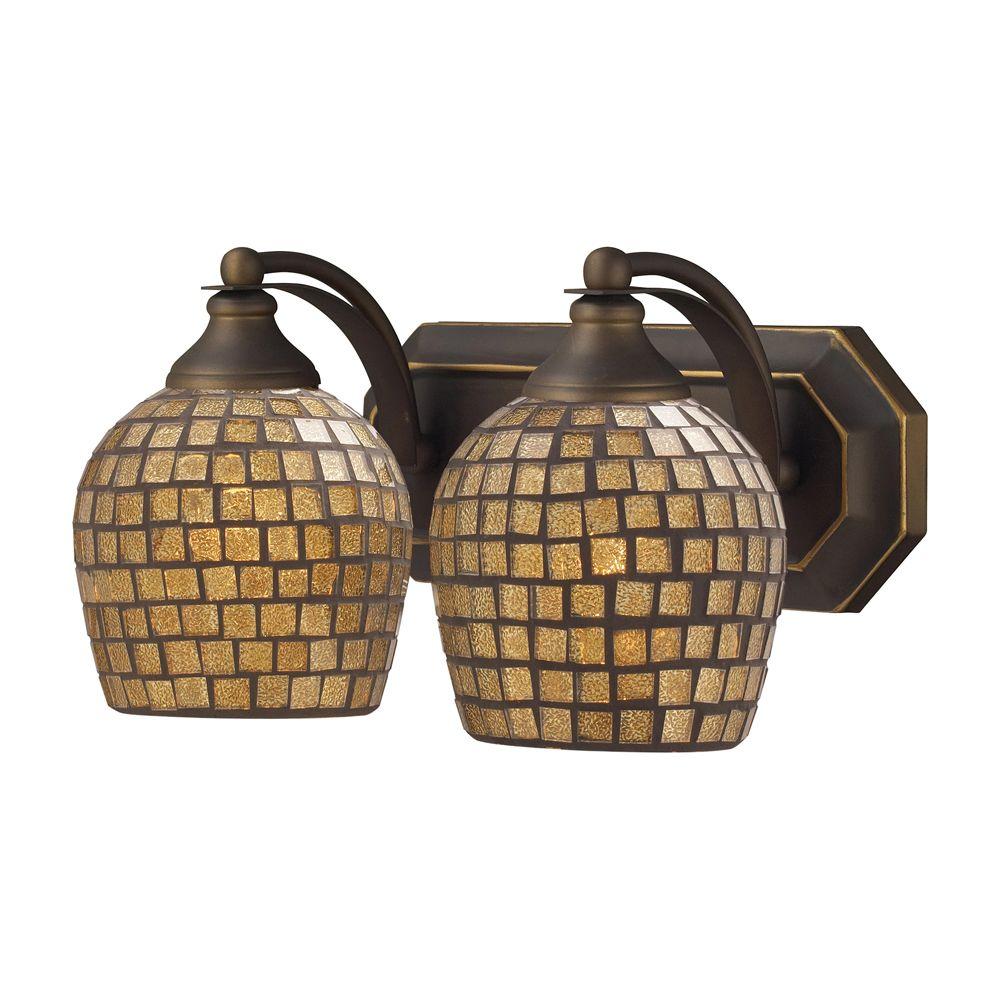 Titan Lighting 2Light Aged Bronze Wall Mount Vanity LightTN5601