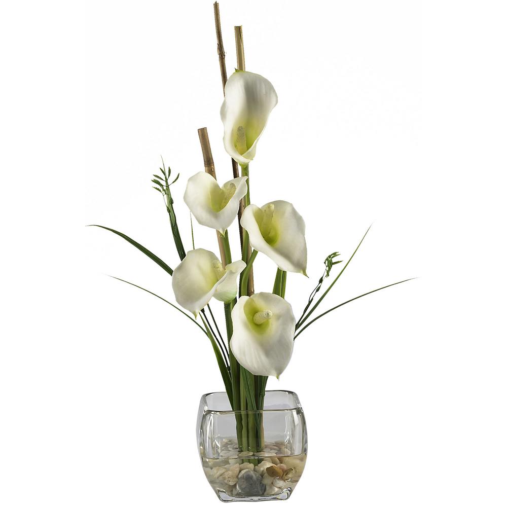 18 In Calla Lilly Liquid Illusion Silk Flower Arrangement Cream 18 In Calla Lilly Liquid Illusion Silk Flower Arrangement Cream