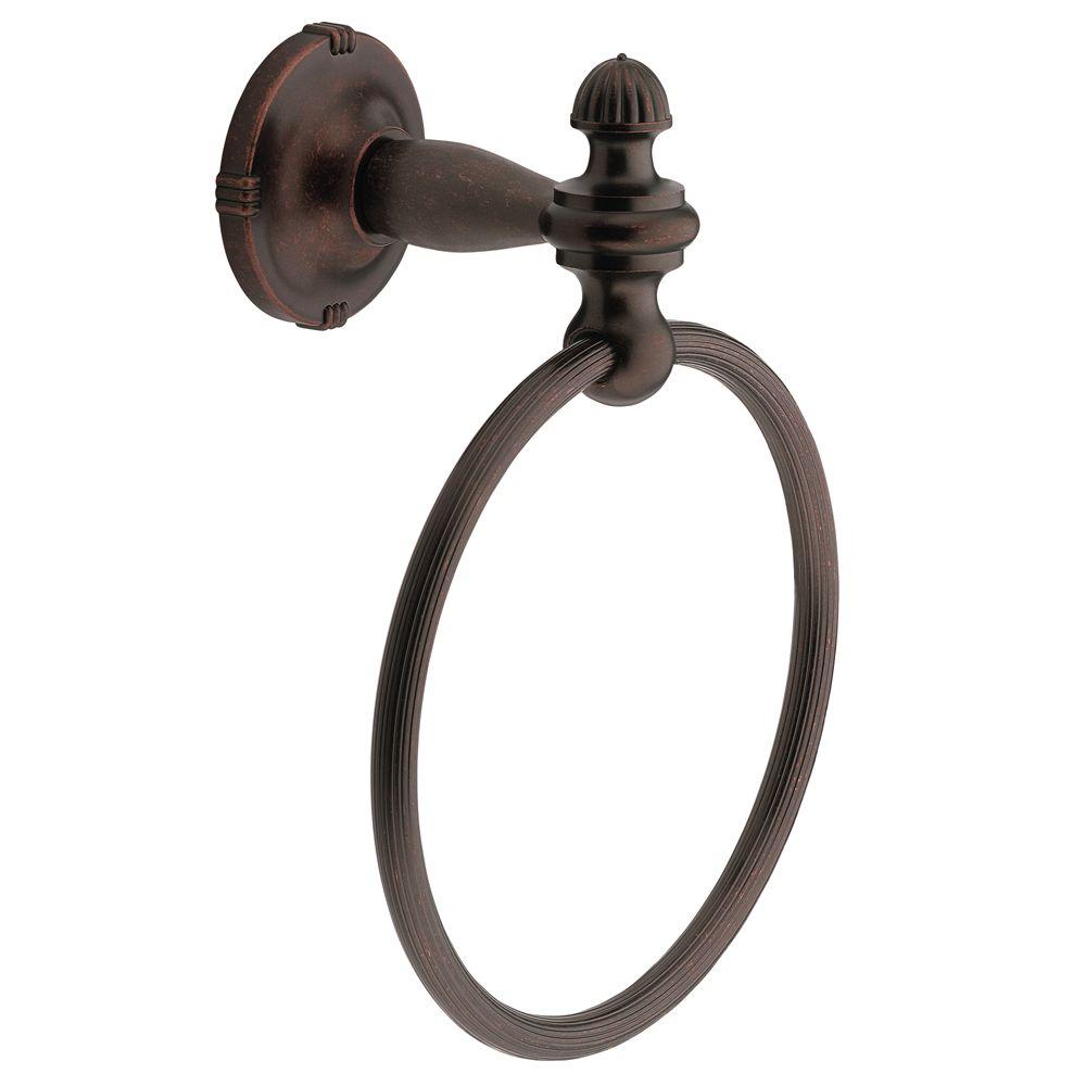 Moen Gilcrest Towel Ring In Oil Rubbed Bronze Dn0886orb The Home Depot