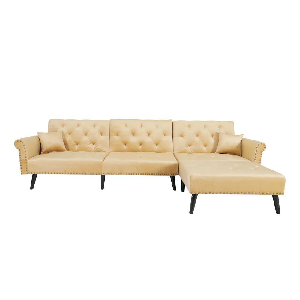 Boyel Living Glorious Yellow L Shape Reversiable Futon Sectional L Shape Reversiable Futon Sectional