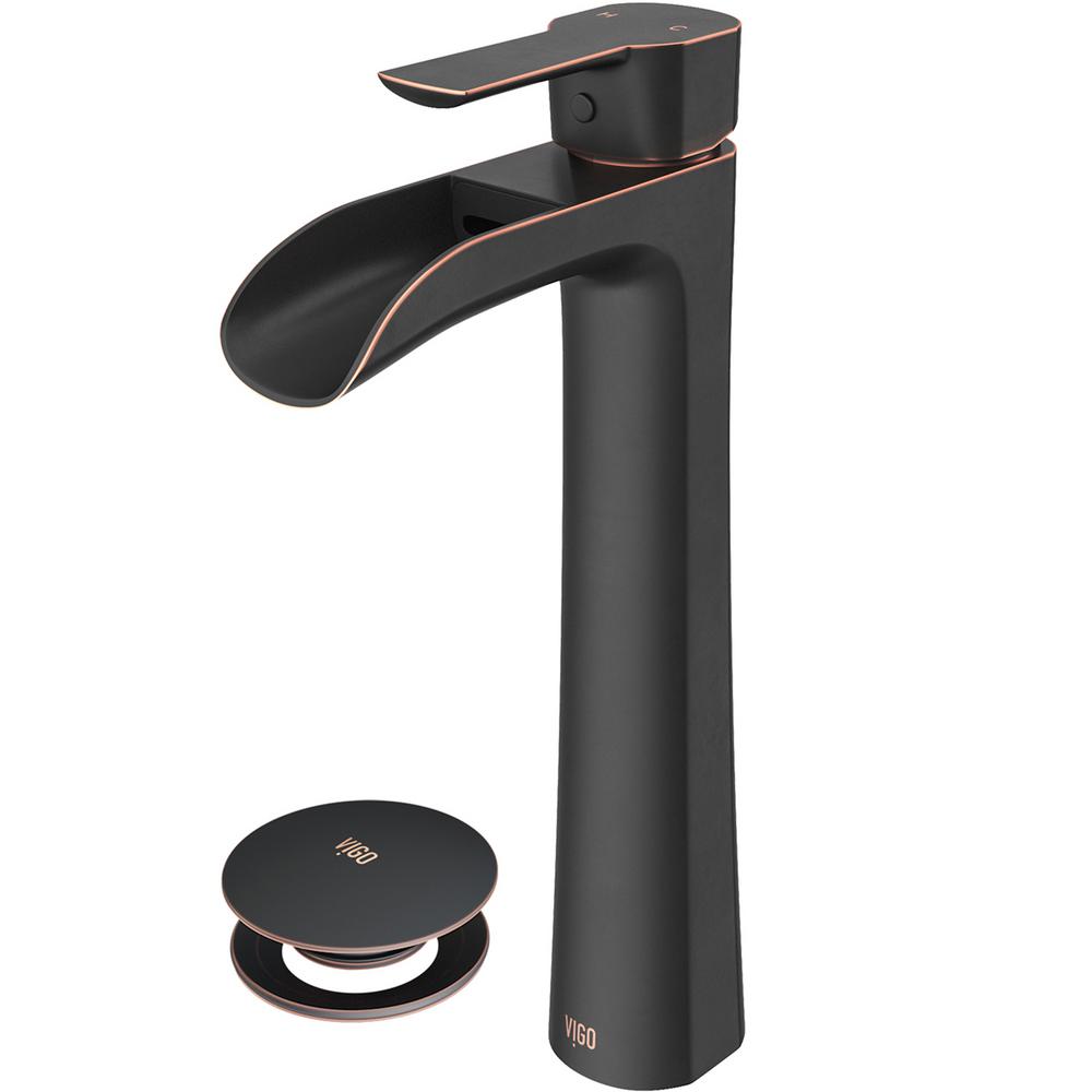 niko single hole single-handle vessel bathroom faucet in antique rubbed  bronze with pop-up