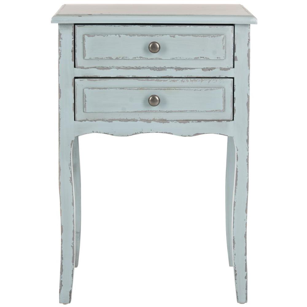 Safavieh Lori Distressed Pale Blue Storage End TableAMH6576F The