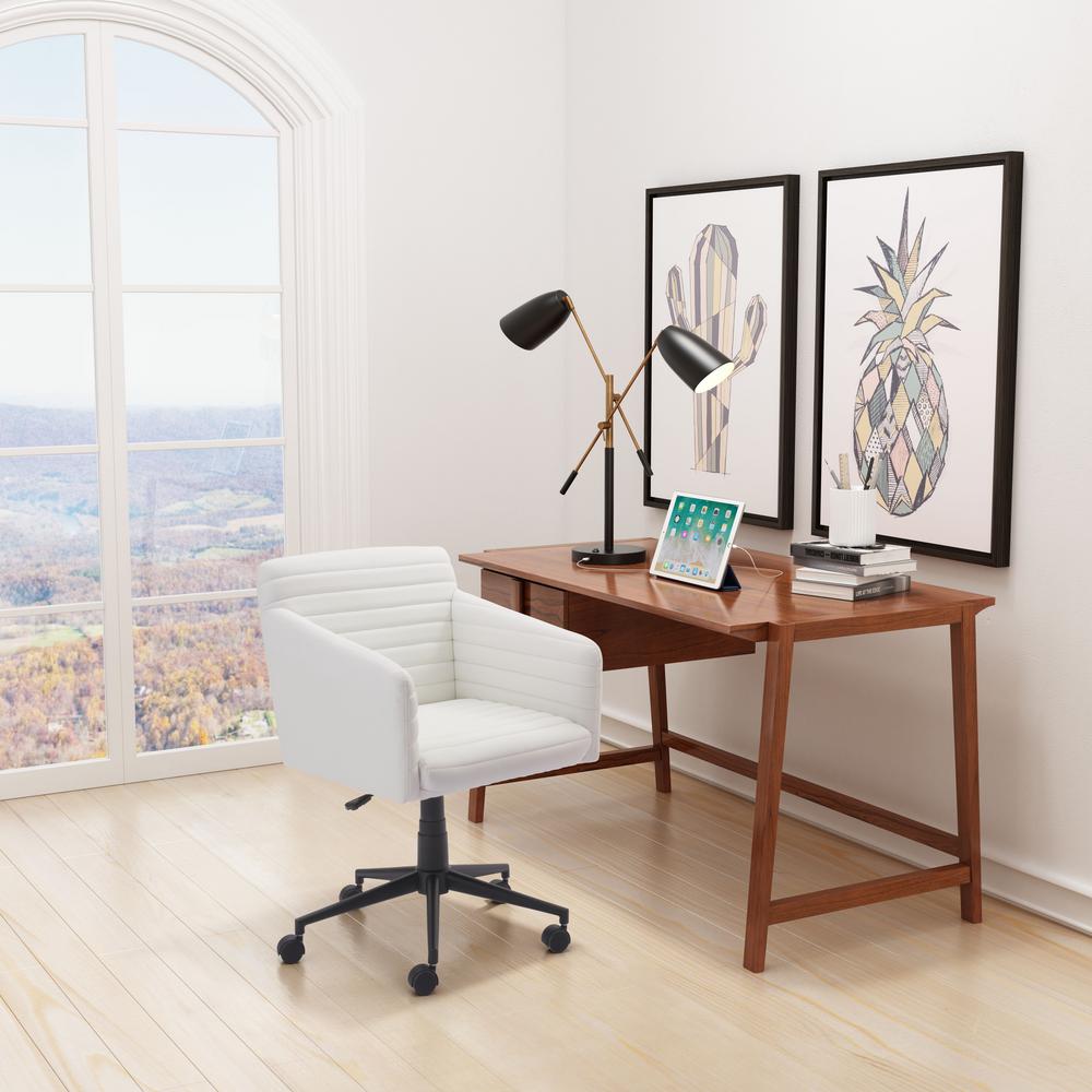 Zuo Bronx White Office Chair 100960 The Home Depot Zuo Bronx White Office Chair 100960