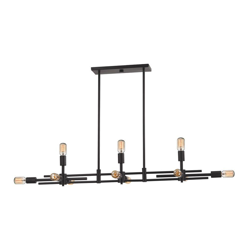 An Lighting Bronze Pool Table Lights The Home Depot Parallax 11 Light Oil Rubbed Bronze Island