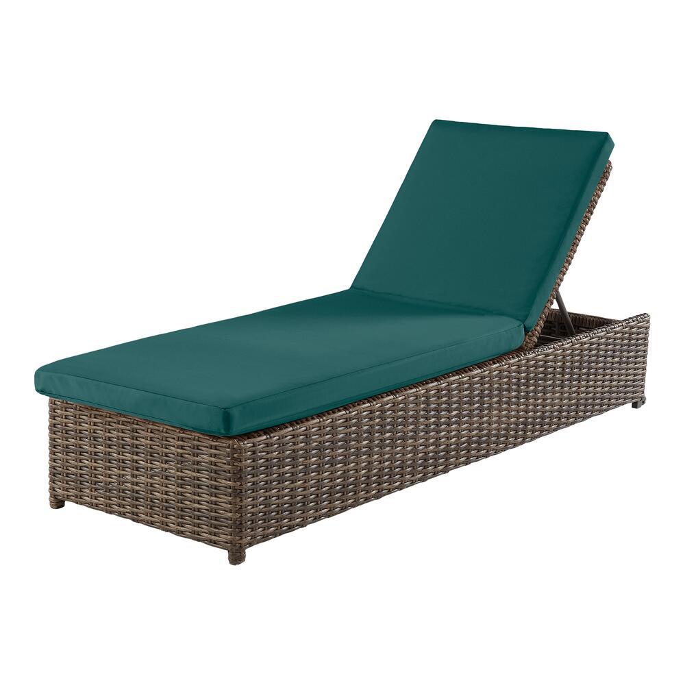 Hampton Bay Fernlake Taupe Wicker Outdoor Patio Chaise Lounge with