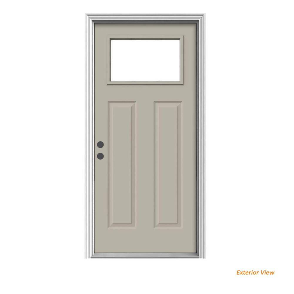 Jeld Wen 36 In X 80 In 1 Lite Craftsman Desert Sand Painted