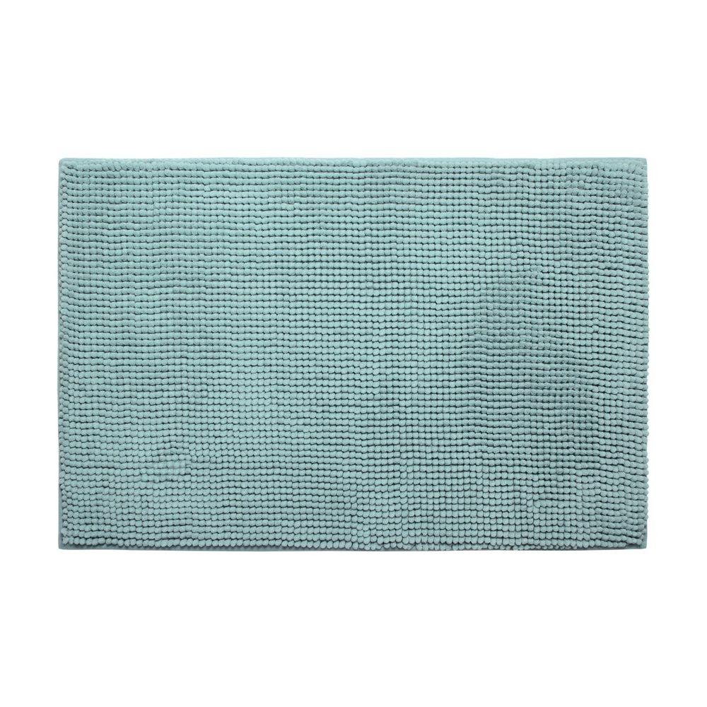 Bouncecomfort Plush Chenille Aqua 20 In X 30 In Memory Foam Bath Mat Ymb003417 The Home Depot