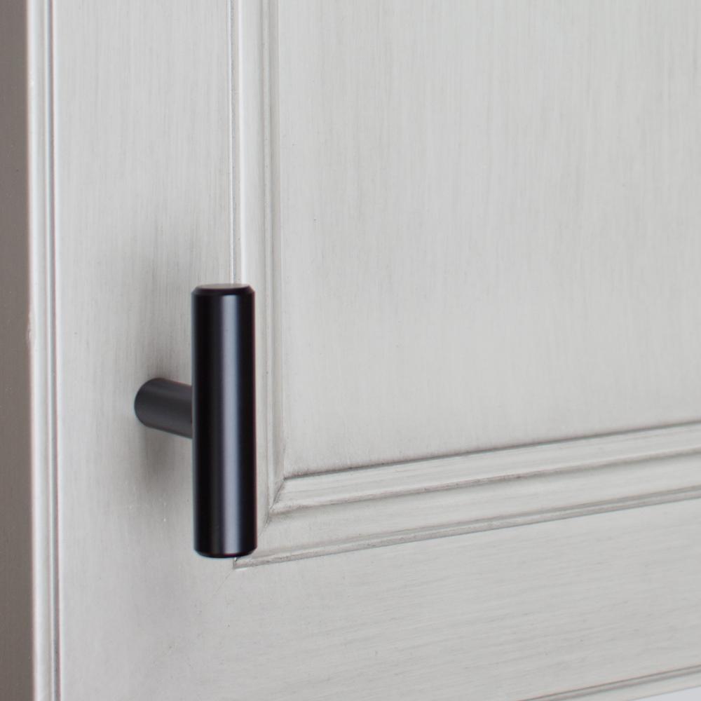 Gliderite 2 In Matte Black Solid T Bar Cabinet Handle Drawer