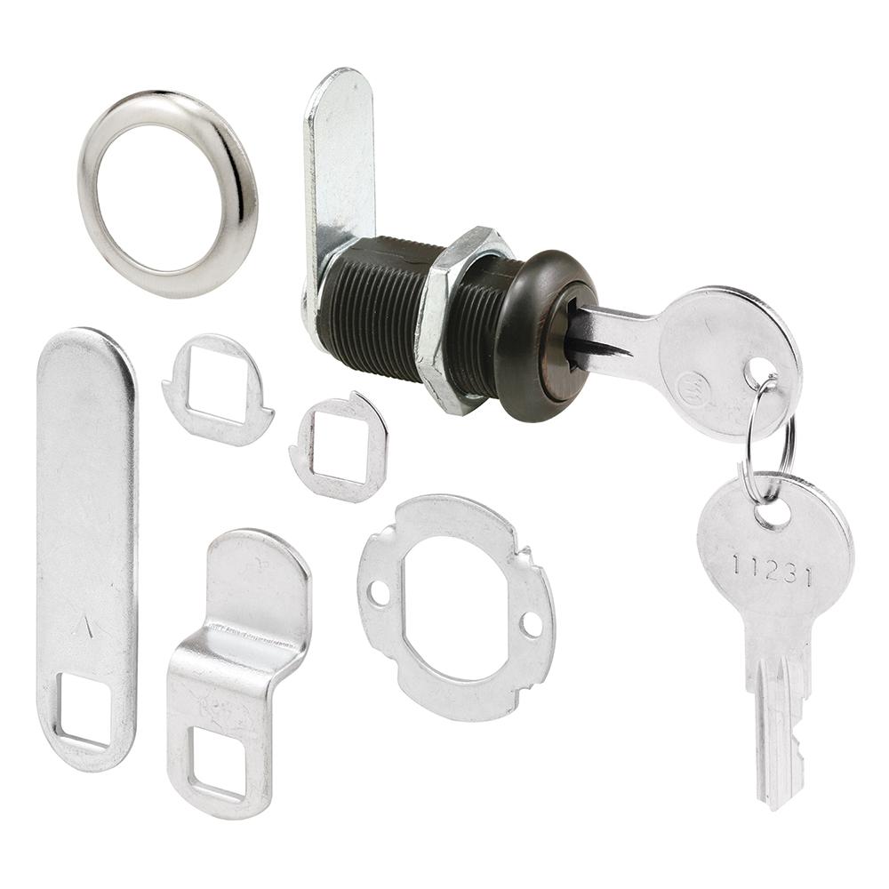 Prime-Line 1-3/8 inch Classic Bronze Drawer and Cabinet Lock by Prime-Line