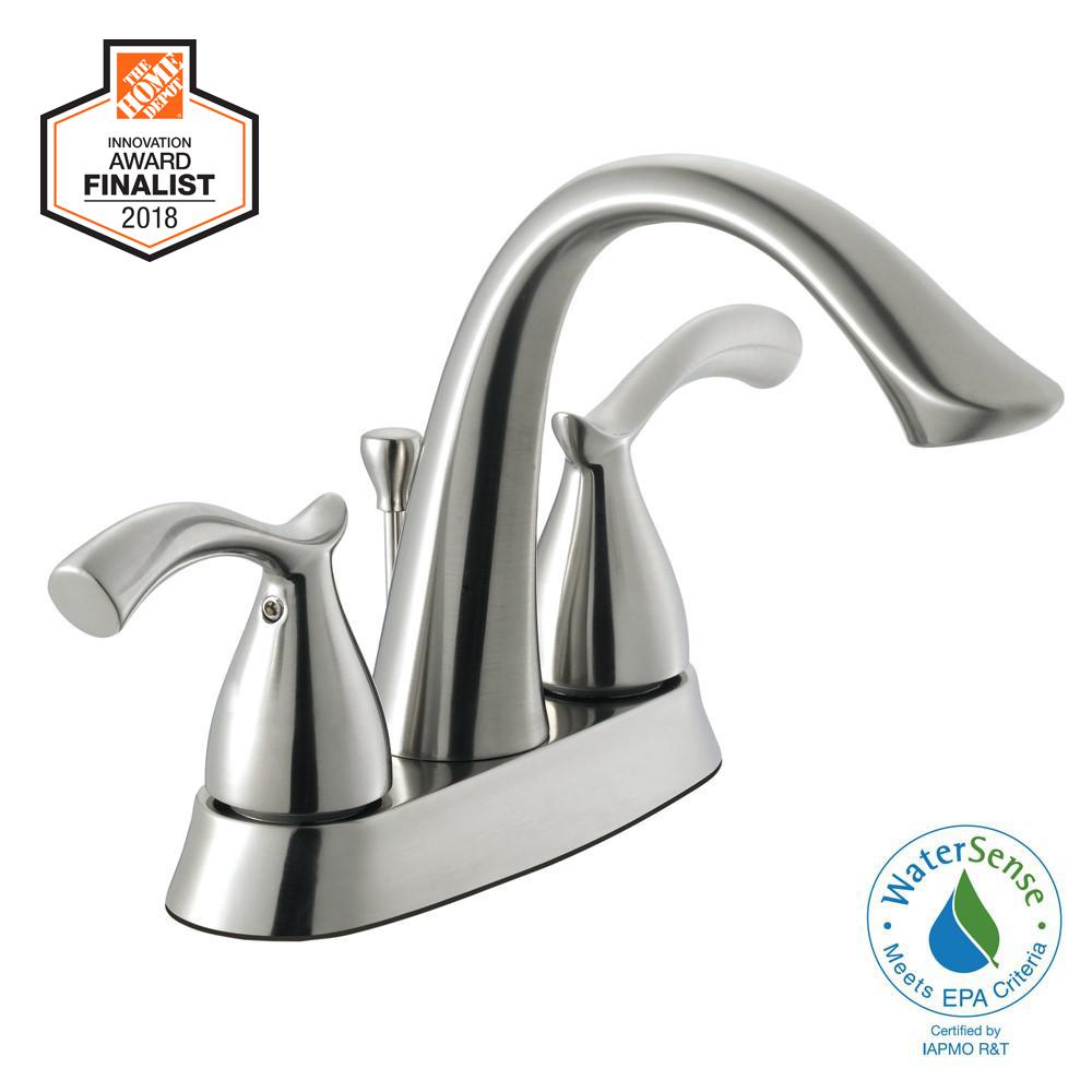 Glacier Bay Mandouri 4 in. Centerset 2Handle LED HighArc Bathroom Faucet in Brushed Nickel