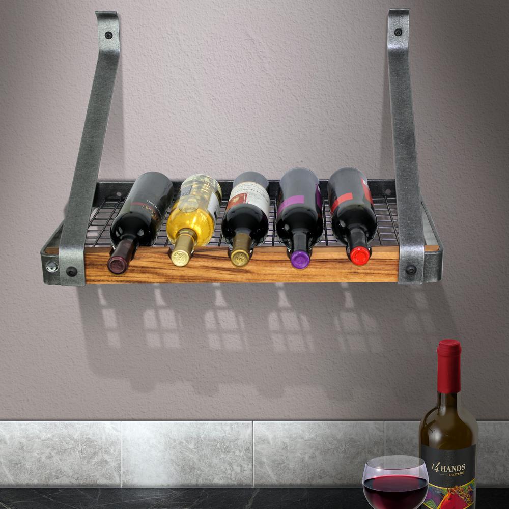 Enclume Signature 24 In 5 Bottle Bookshelf Wine Rack Hammered