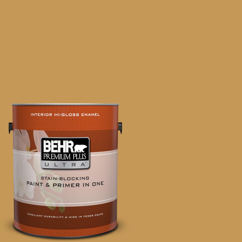 BEHR Premium Plus Ultra 1 gal. PMD104 Amber Glass HiGloss Enamel Interior Paint875301 The
