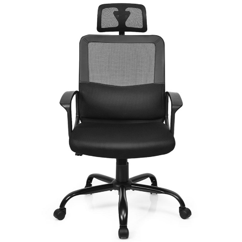 costway Black Mesh High Back Office Chair Ergonomic Swivel ...