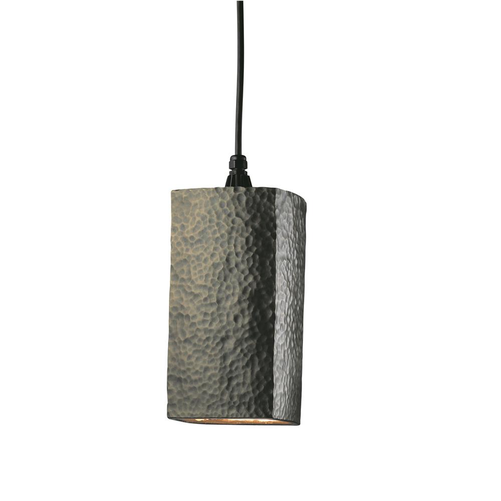 Justice Design Radiance 1 Light Rectangle Hammered Polished Br Radiance 1 Light Rectangle Hammered Polished Br Pendant