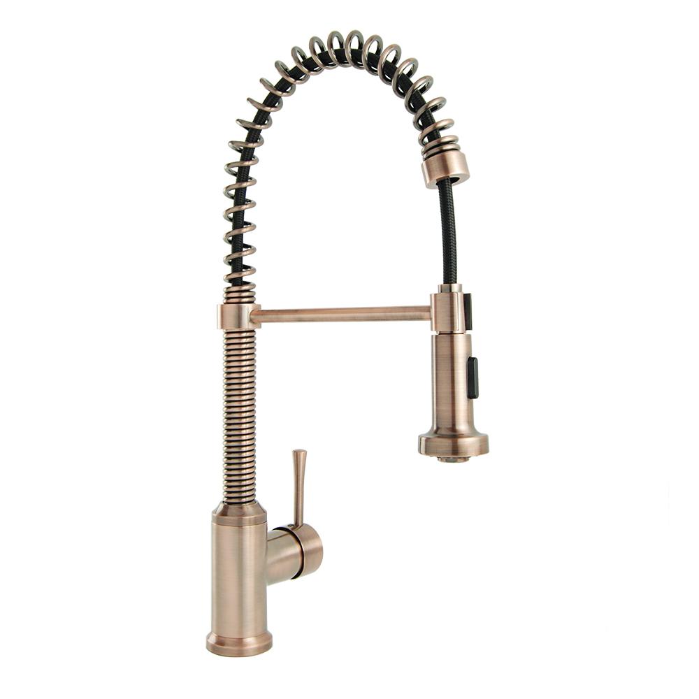 Pull Down Sprayer Kitchen Faucet Single Handle Spring Coil Antique Details Pull Down Sprayer Kitchen Faucet Single Handle Spring Coil Antique Copper Finish