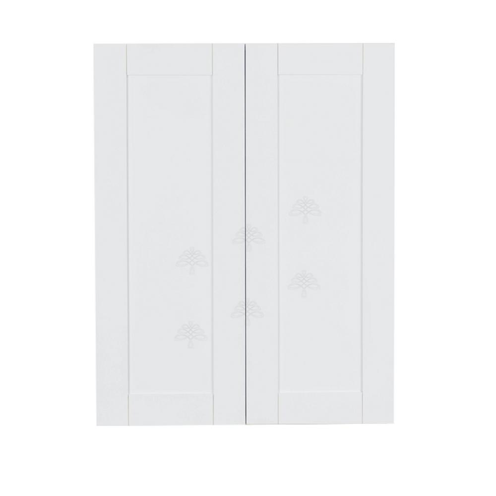 Lifeart Cabinetry Anchester Assembled 27x42x12 In 2 Door Wall Cabinet With 3 Shelves Classic White Aaw W2742 The Home Depot - 3 Door Kitchen Wall Cabinet