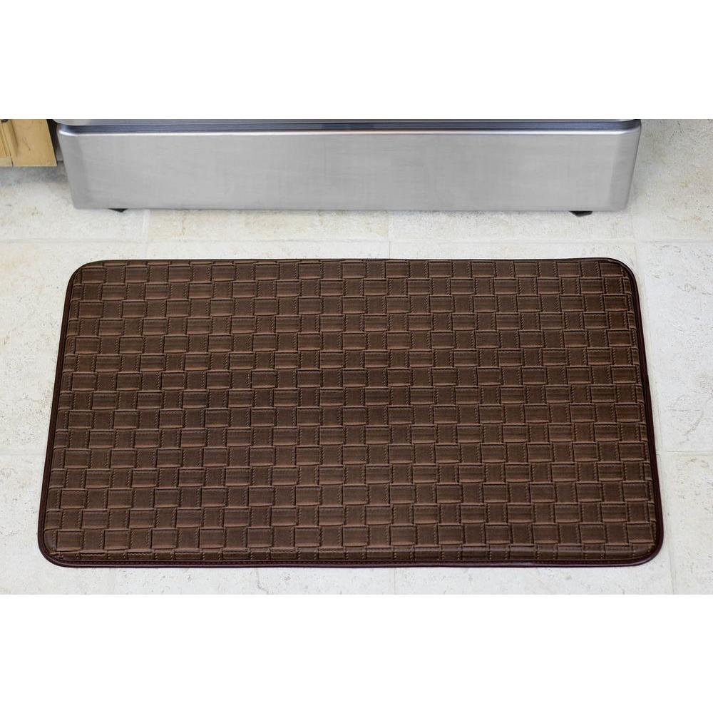 Chef Gear Basket Weave Faux Leather Mocha 18 In X 30 Comfort Chef Gear Basket Weave Faux Leather