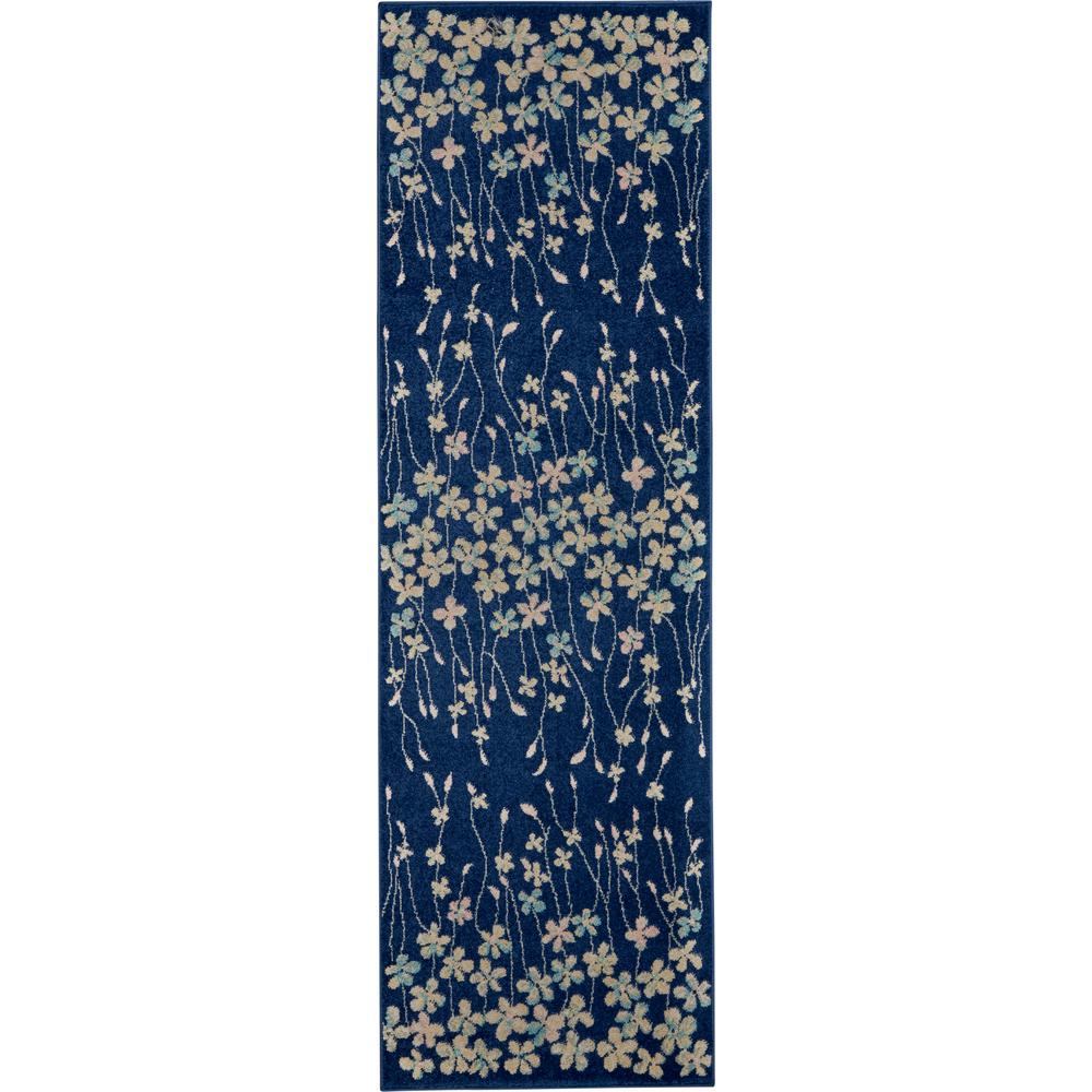 Nourison Tranquil TRA04 Navy Blue 2 ft. x 7 ft. Hallway Runner Rug