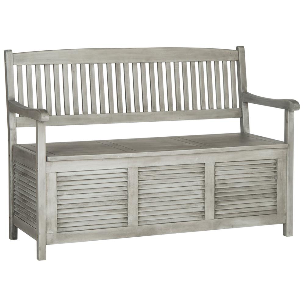 Safavieh Brisbane 2 Person Grey Wood Outdoor Bench Pat7017a The