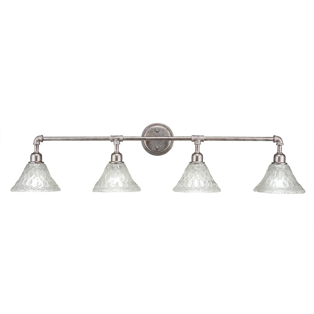 Filament Design 43 5 In 4 Light Aged Silver Vanity With 7 Italian Bubble Glass