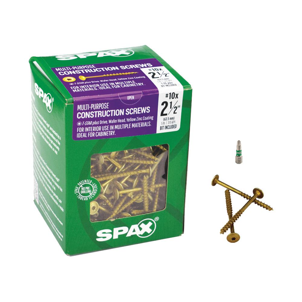 SPAX 10 x 21/2 in. TStar Plus Wafer Head Yellow Zinc Screw (5 lb. Box)4281020500607