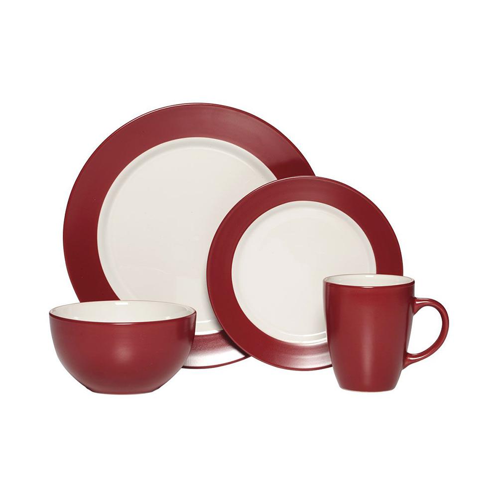 Pfaltzgraff 16 Piece Harmony Red Dinnerware Set 5131071 The Home Depot