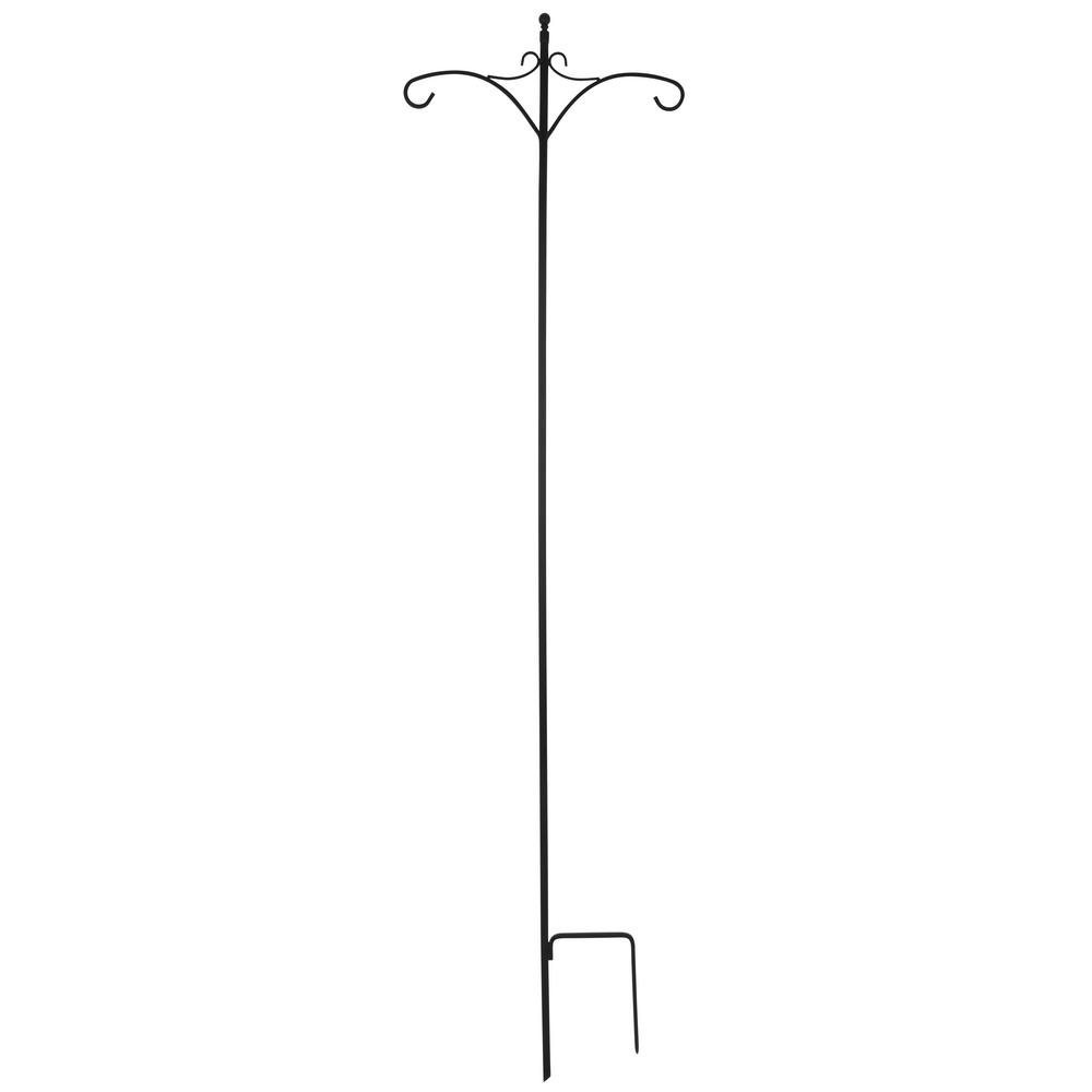 Vigoro 84 In Black Steel Traditional Single Shepherd Hook 844635vg Deluxe Double Shepherd Hook
