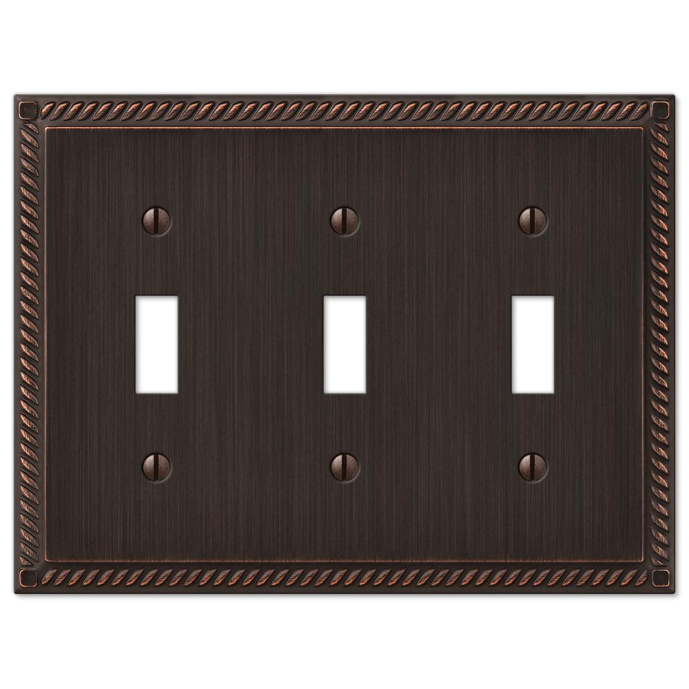 Amerelle 3Toggle Wall Plate, Aged Bronze54TTTVB The Home Depot